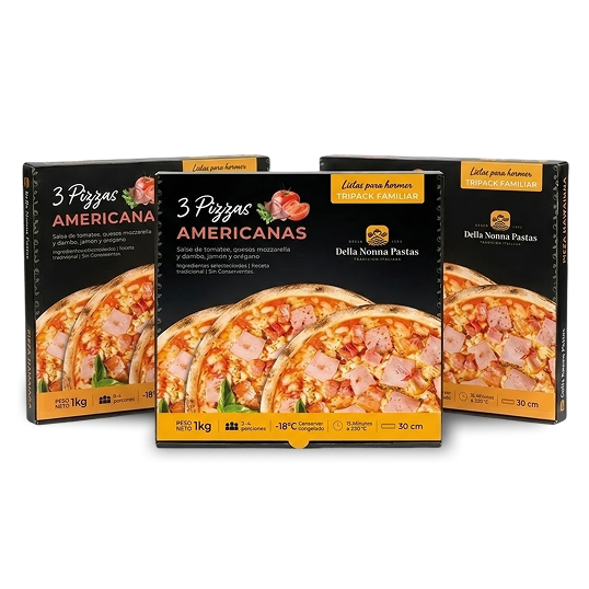 Pizza americana tripack familiar